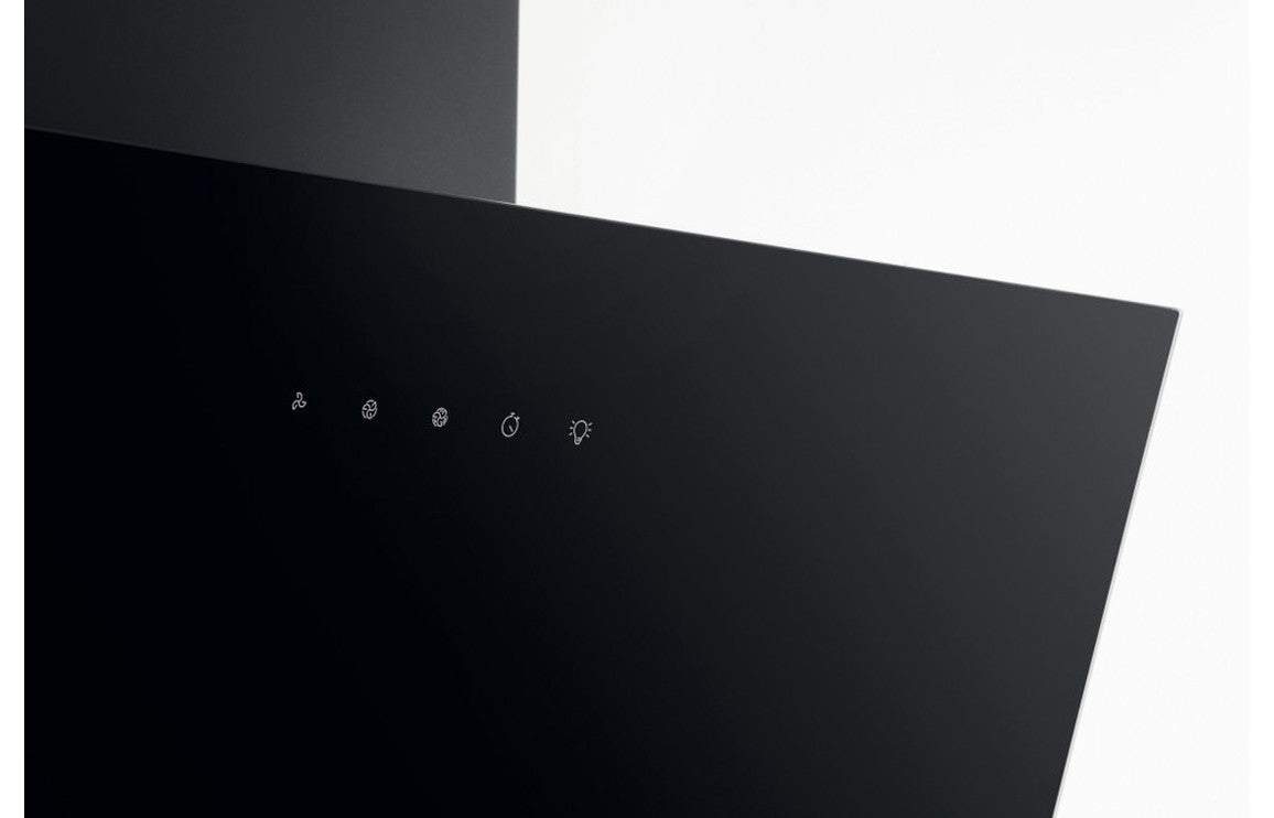 Indesit IHVP 62F LT K 60cm Angled Chimney Hood - Black