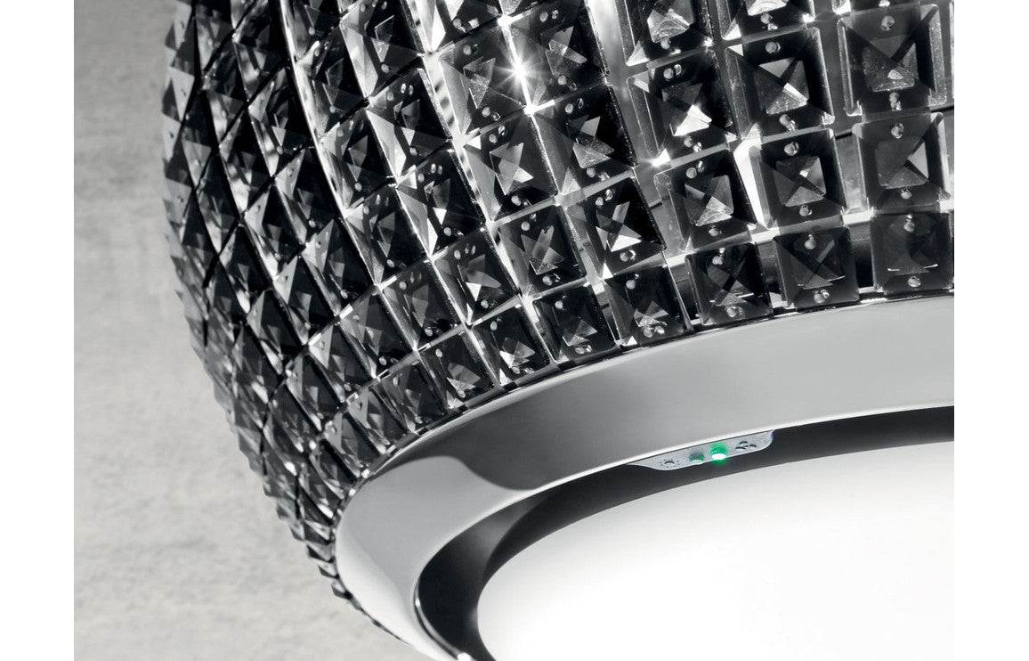 Elica Interstellar 67cm Suspended Hood - Clear Crystal, Black Crystal