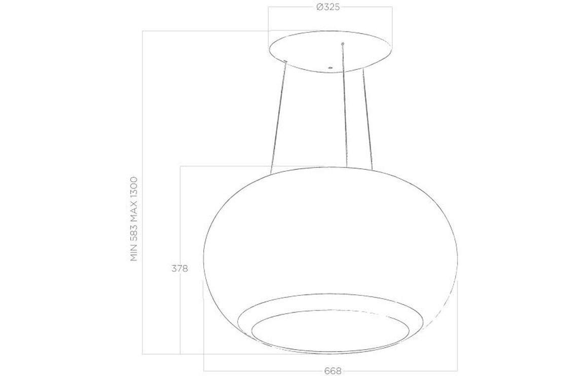Elica Interstellar 67cm Suspended Hood - Clear Crystal, Black Crystal