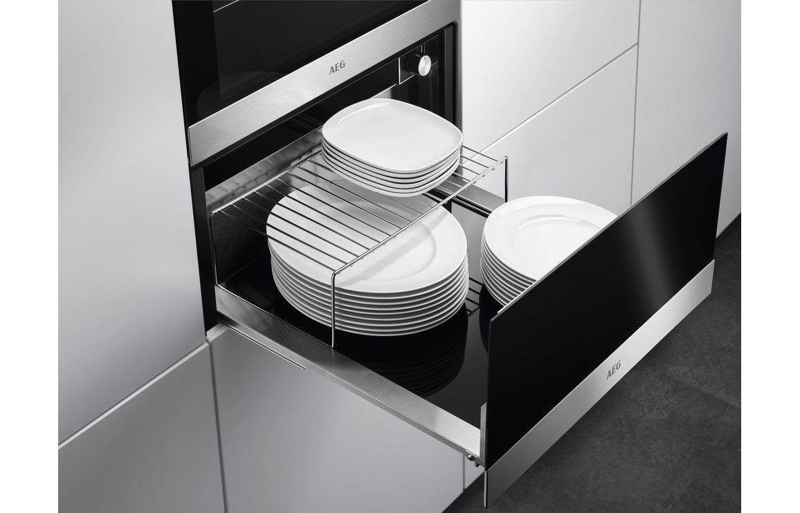 AEG KDK912924M 29cm Warming Drawer - Black Glass & St/Steel