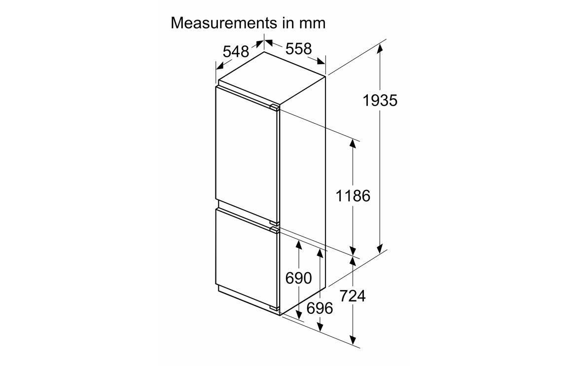 Neff N50 KI7962FD0G B/I No Frost 60/40 Fridge Freezer