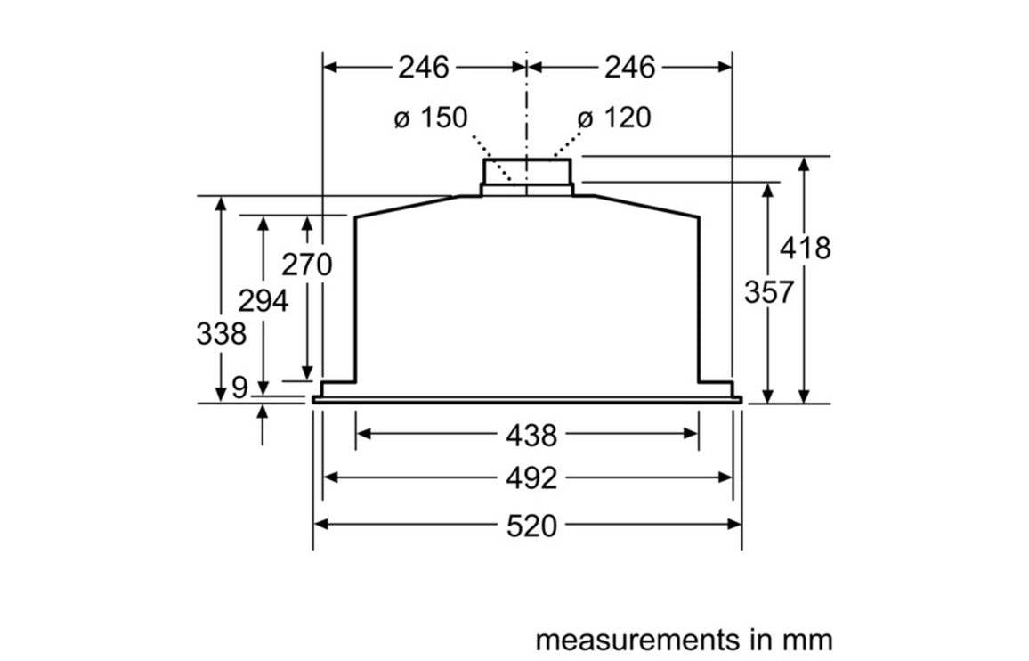Bosch Series 6 DHL575CGB 52cm Canopy Hood - Br/Steel