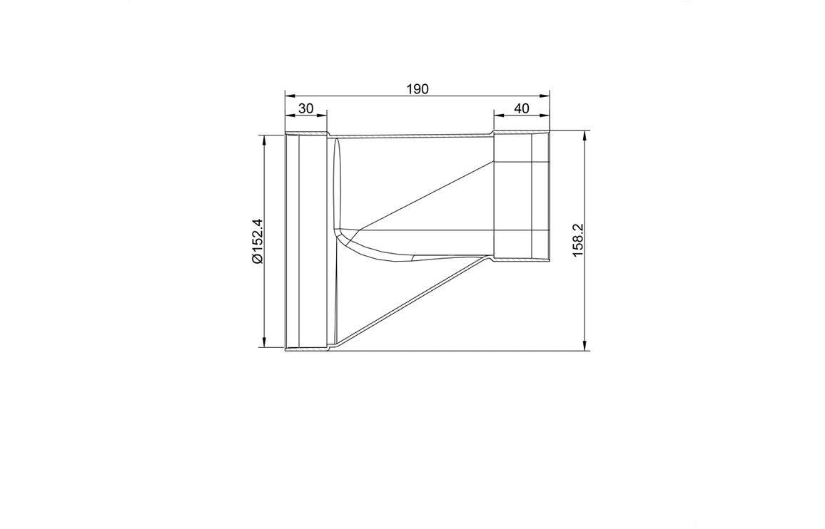 Elica 222x89mm Round-to-Rectangular Horizontal Fitting
