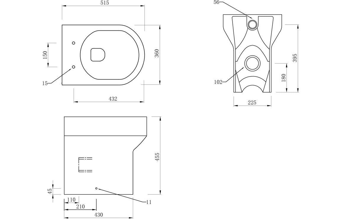 Laurus Back To Wall Comfort Height WC & Soft Close Seat