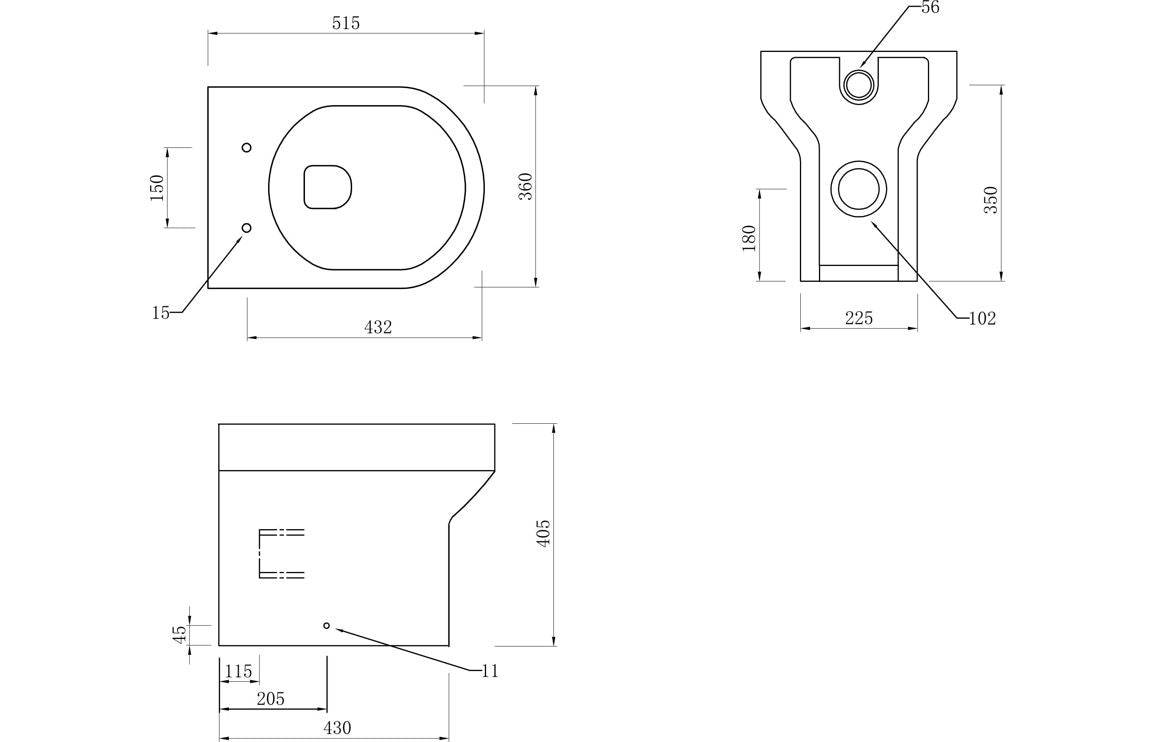 Laurus Rimless Back To Wall WC & Soft Close Seat