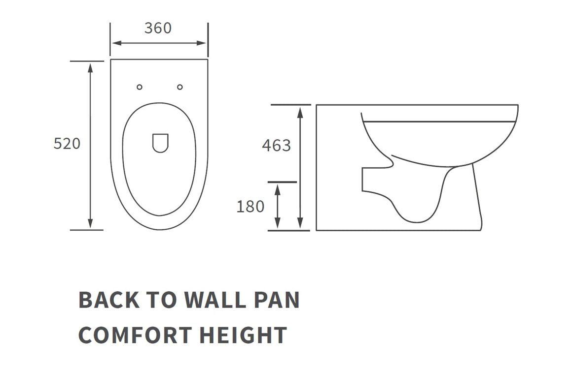 Laurus Back To Wall Comfort Height WC & Soft Close Seat
