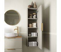 Ligne 350mm Wall Hung 1 Door Tall Unit - Matt Oat