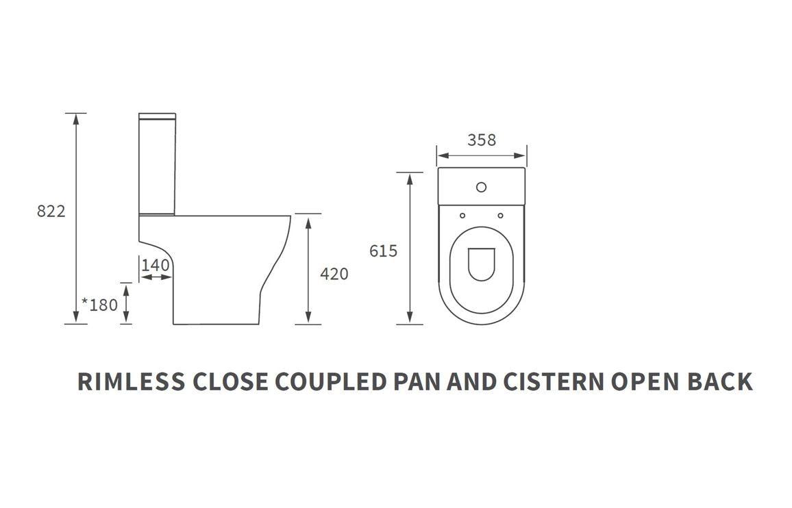 Lily Rimless Short Projection Close Coupled Part Shrouded WC & Soft Close Seat