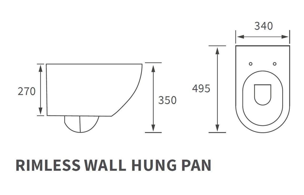 Lily Rimless Wall Hung WC & Soft Close Seat