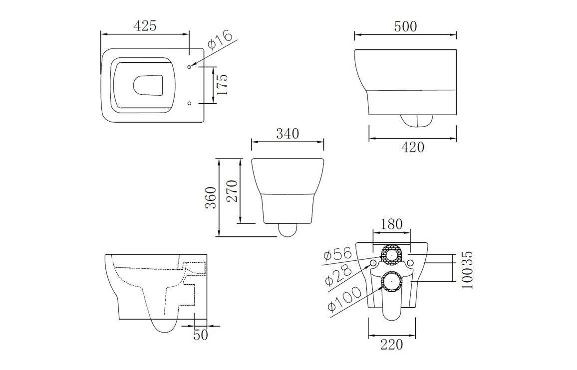 Arlo Rimless Wall Hung WC & Soft Close Seat