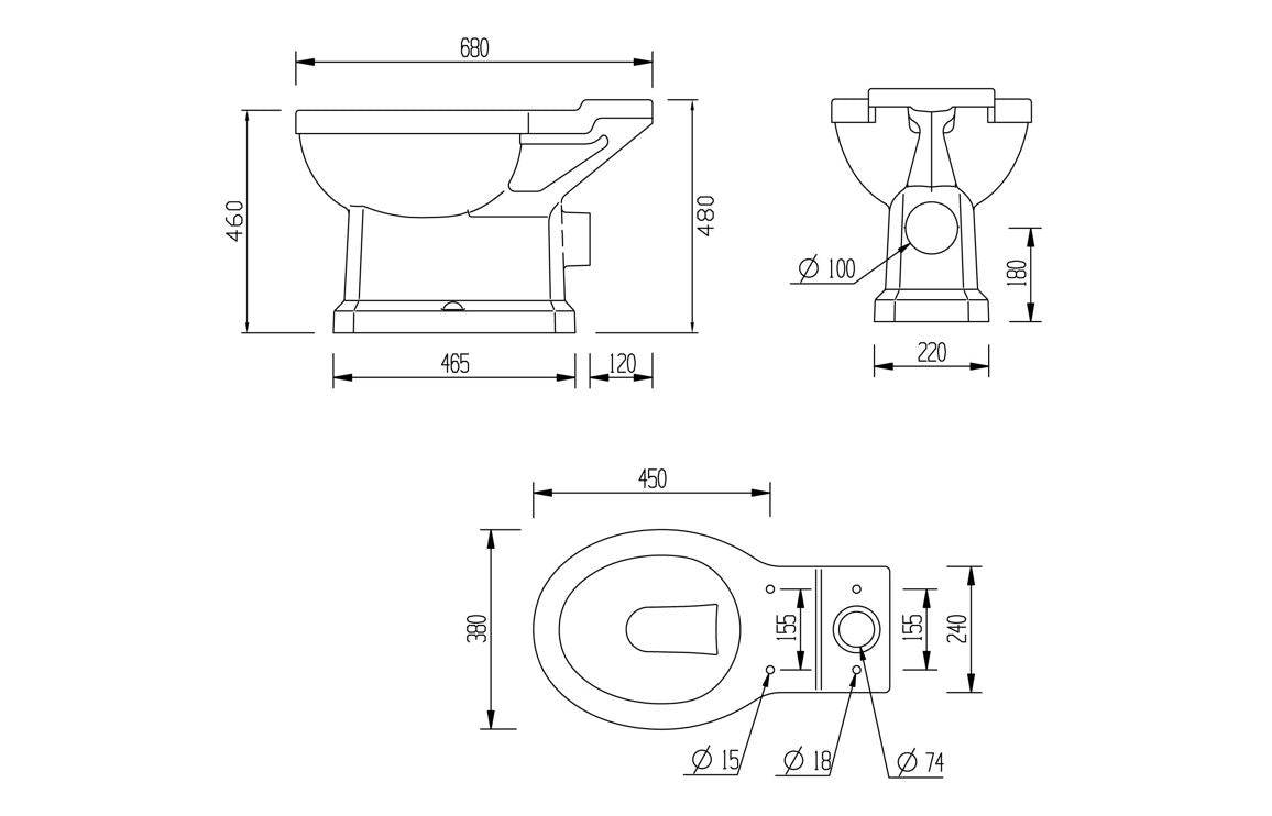 Sherbourne Close Coupled Comfort Height WC & Soft Close Seat
