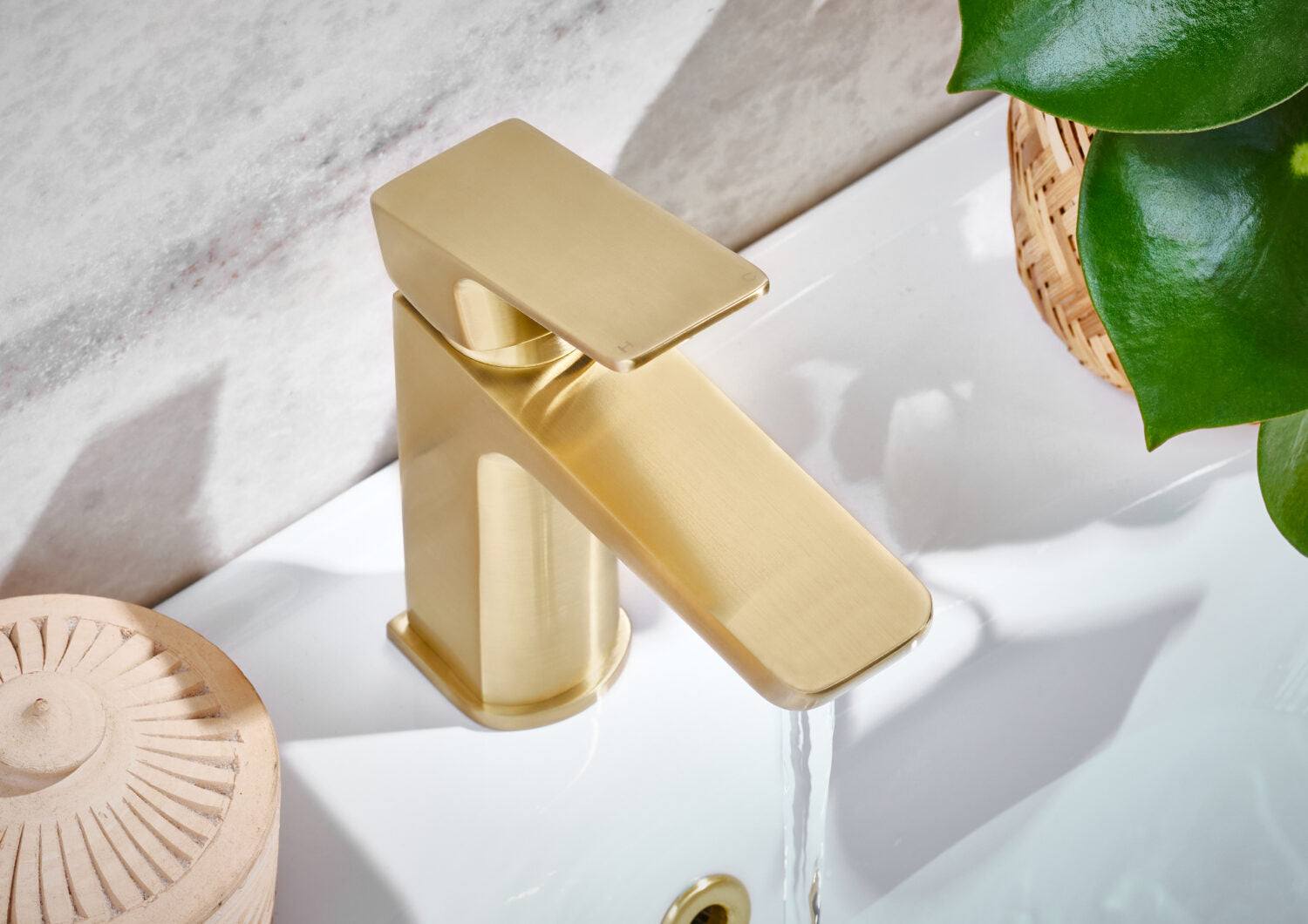 Muro Brushed Brass Basin Mono Mixer