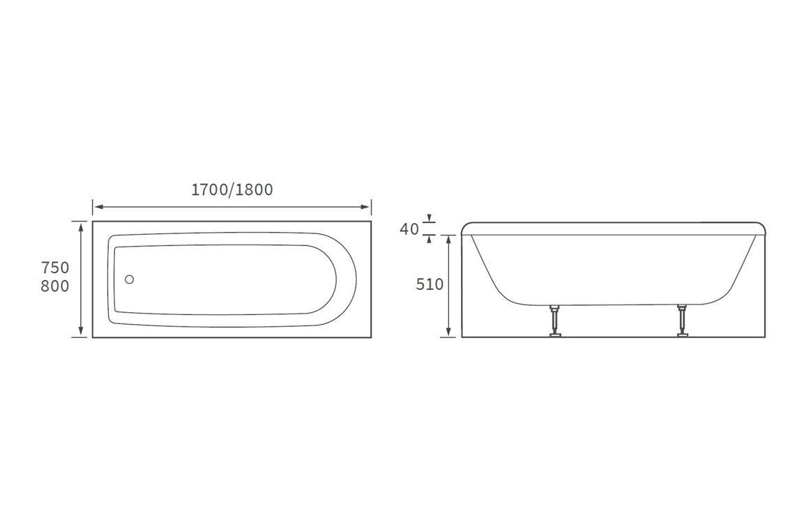 Miami Round Single Ended SUPERCAST 1500/1600/1700mm 0TH Bath w/Legs