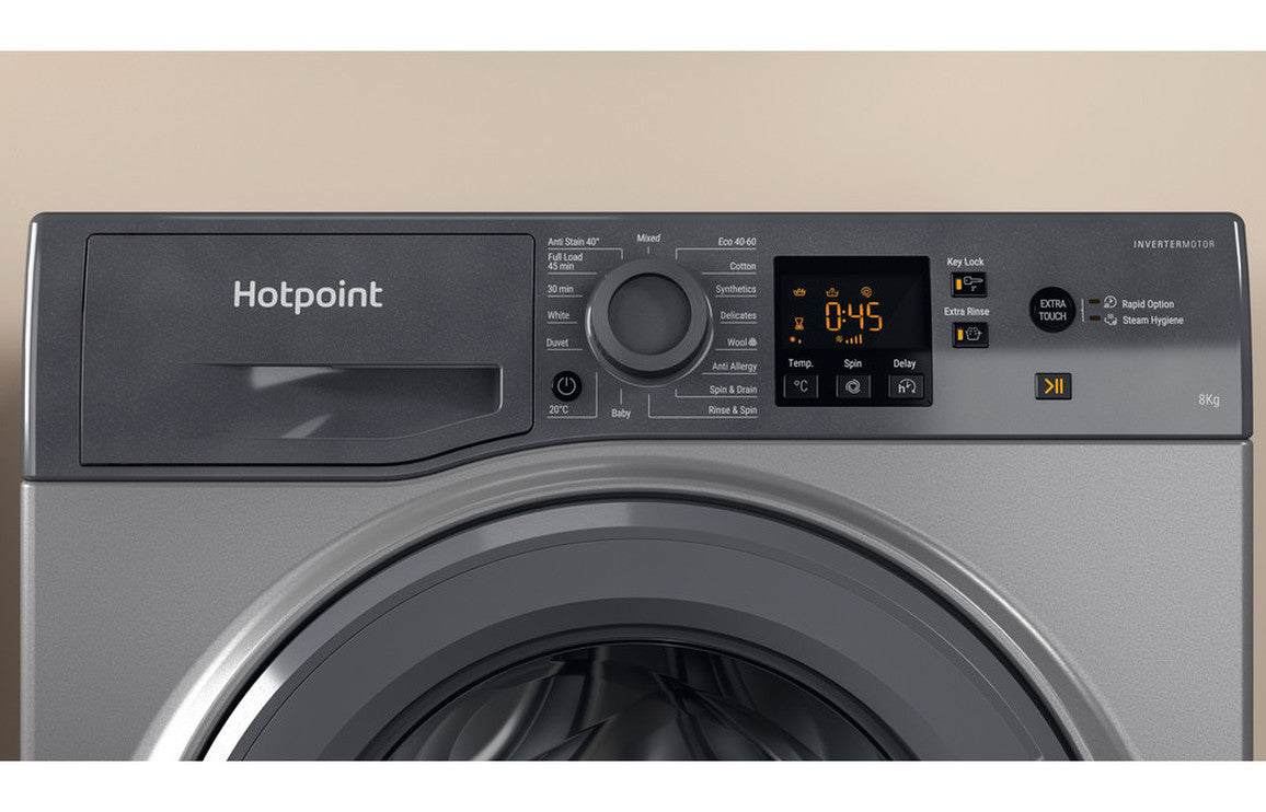 Hotpoint NSWM 863C GG UK N F/S 8kg 1600rpm Washing Machine - Graphite