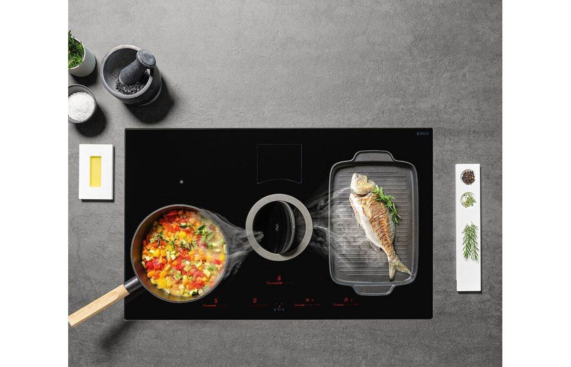 Elica NikolaTesla Switch 85cm Venting Induction Hob (Recirculating) - Black