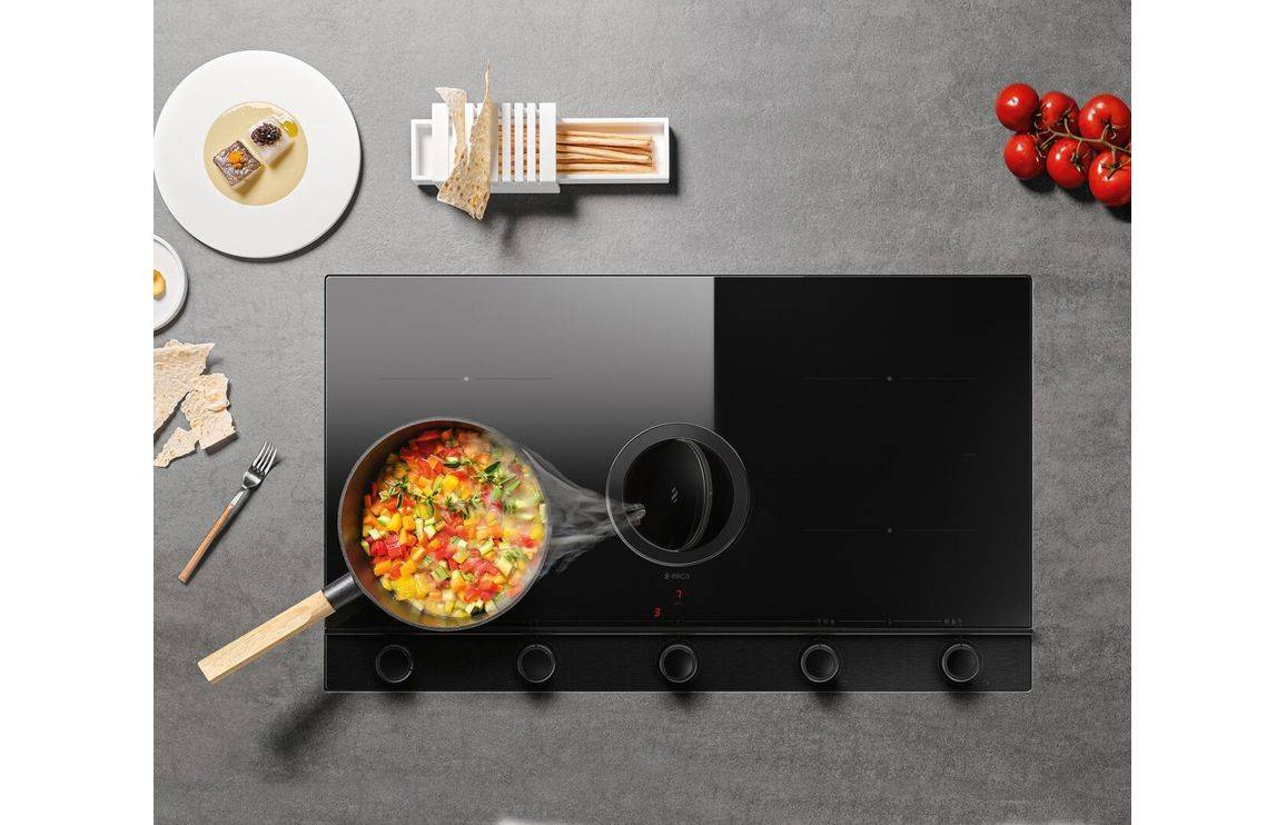 Elica NikolaTesla Unplugged 90cm Venting Induction Hob (Ducting) - Black