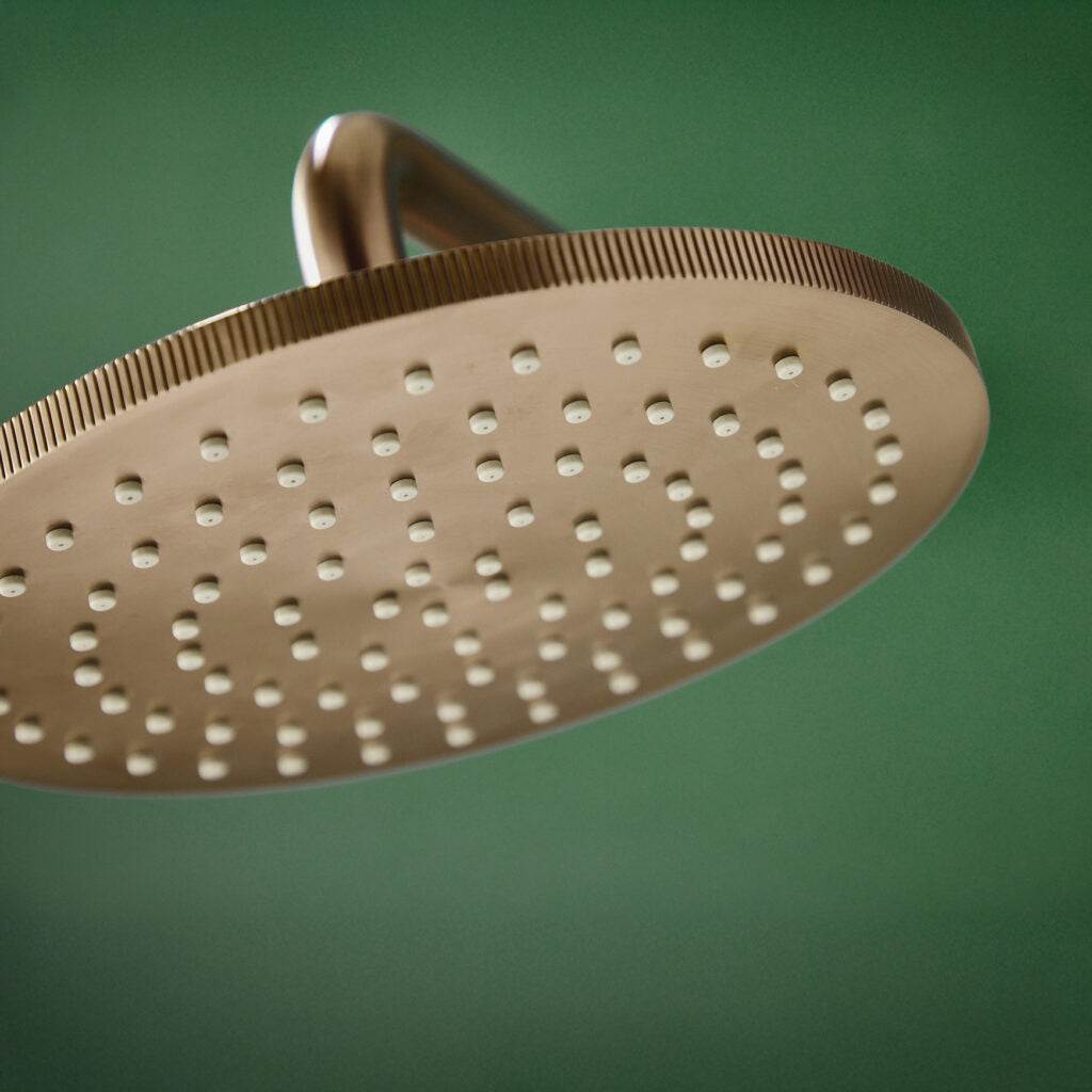 Core Round Shower Head & Arm Brushed Brass