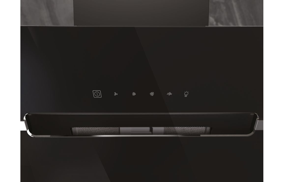 Hotpoint PHVS 61F LT DP K 60cm Angled Chimney Hood - Black