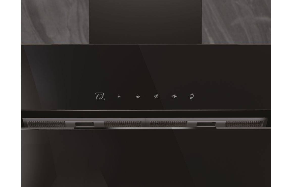Hotpoint PHVS 91F LT DP K 90cm Angled Chimney Hood - Black
