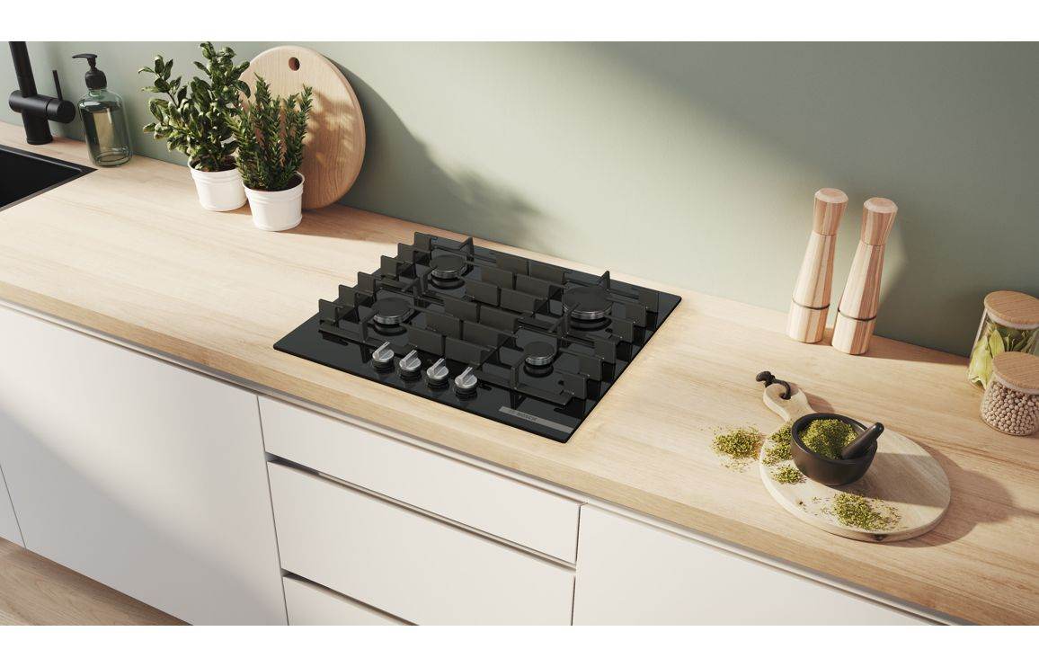 Bosch Series 6 PPP6A6I40 60cm Gas on Glass Hob - Black