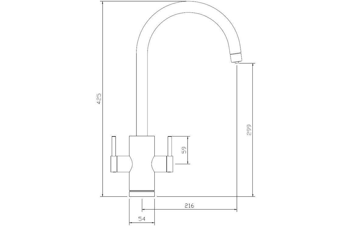 Abode Profile 4 IN 1 Monobloc Tap & Proboil.4E Tank - Chrome, Antique Brass, Brushed Nickel, Matt Black