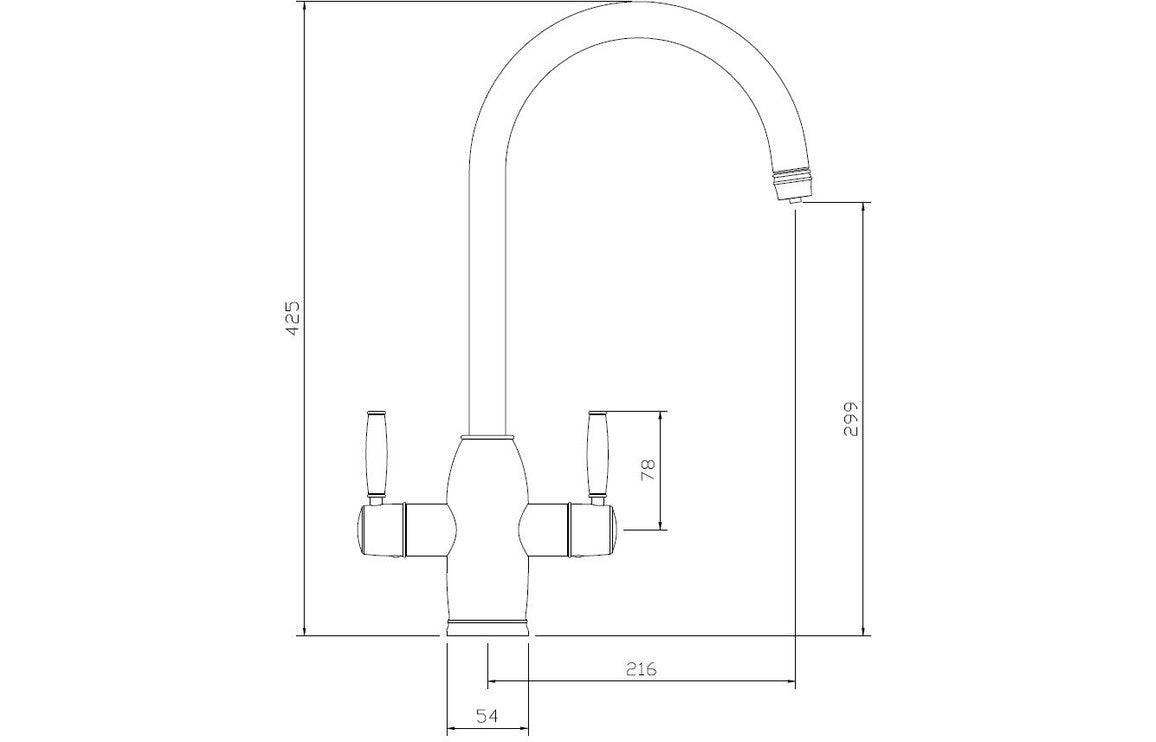 Abode Province 4 IN 1 Monobloc Tap & Proboil.4E Tank - Chrome, Antique Brass, Brushed Nickel