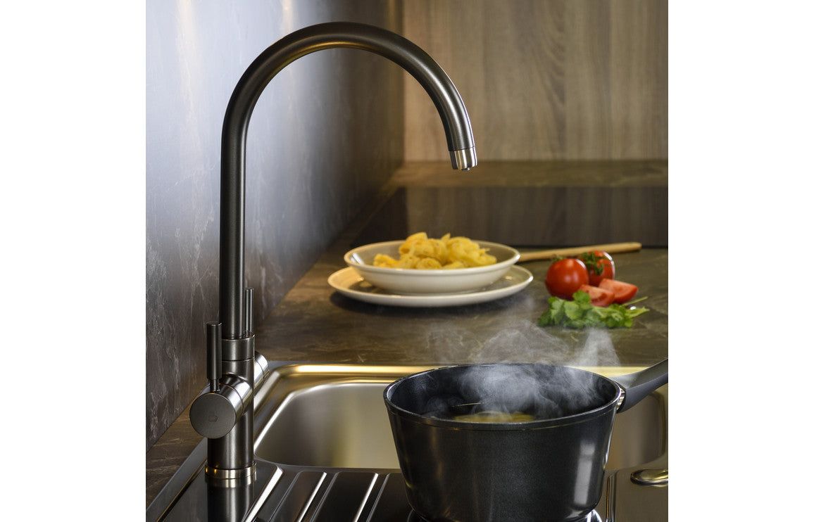 Abode Prostream 3 IN 1 Swan Spout Monobloc Tap - Chrome, Brushed Nickel, Graphite, Matt Black, Urban Copper