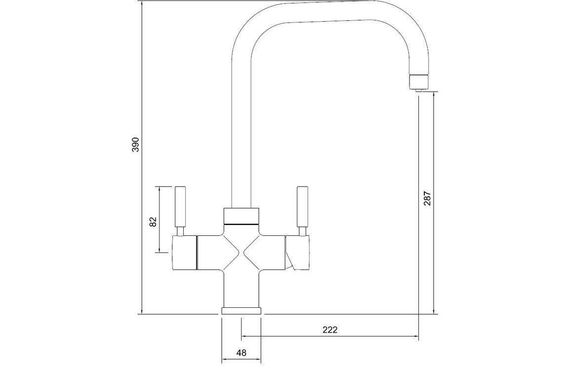 Abode Prostyle 3 IN 1 Quad Spout Monobloc Tap - Chrome, Brushed Nickel, Graphite, Matt Black, Urban Copper