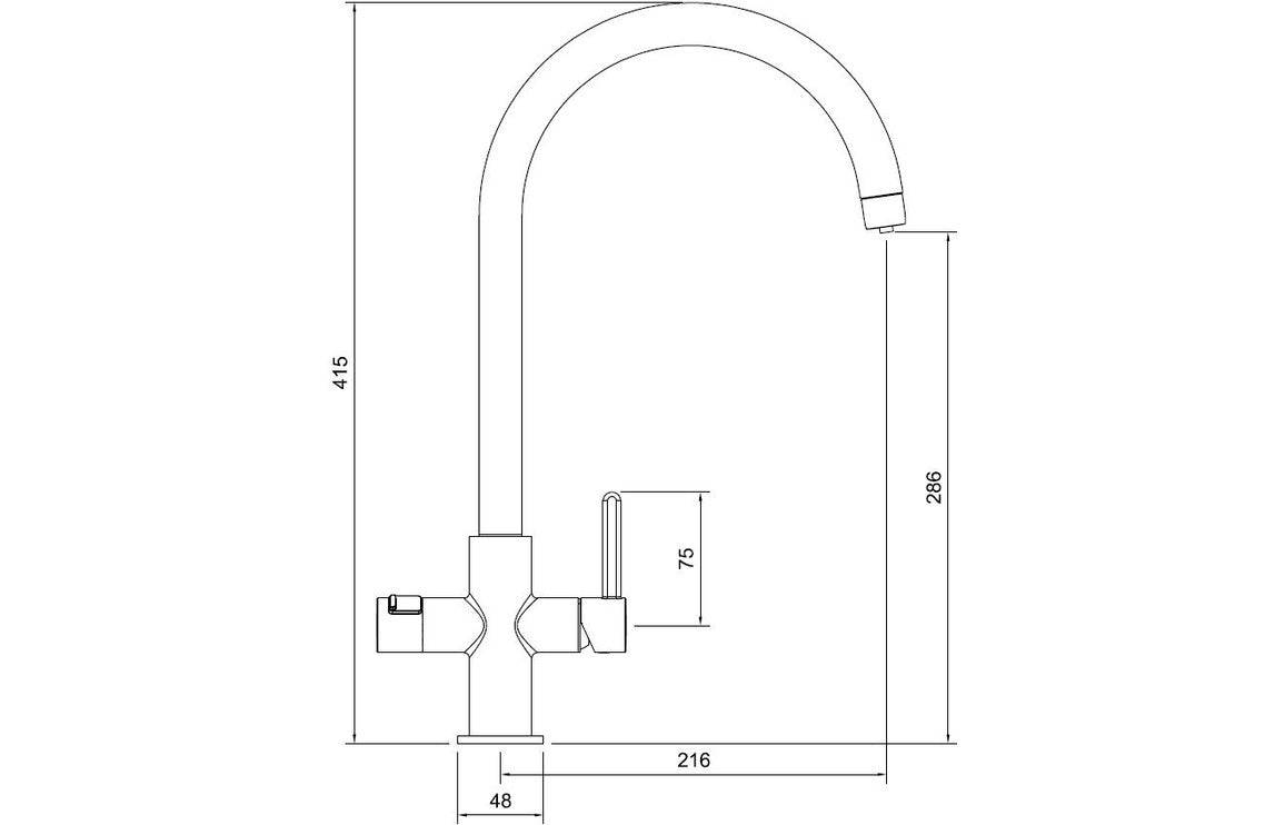 Abode Prothia 3 IN 1 Swan Spout Slimline Monobloc Tap - Chrome, Brushed Brass, Brushed Nickel, Matt Black, Urban Copper