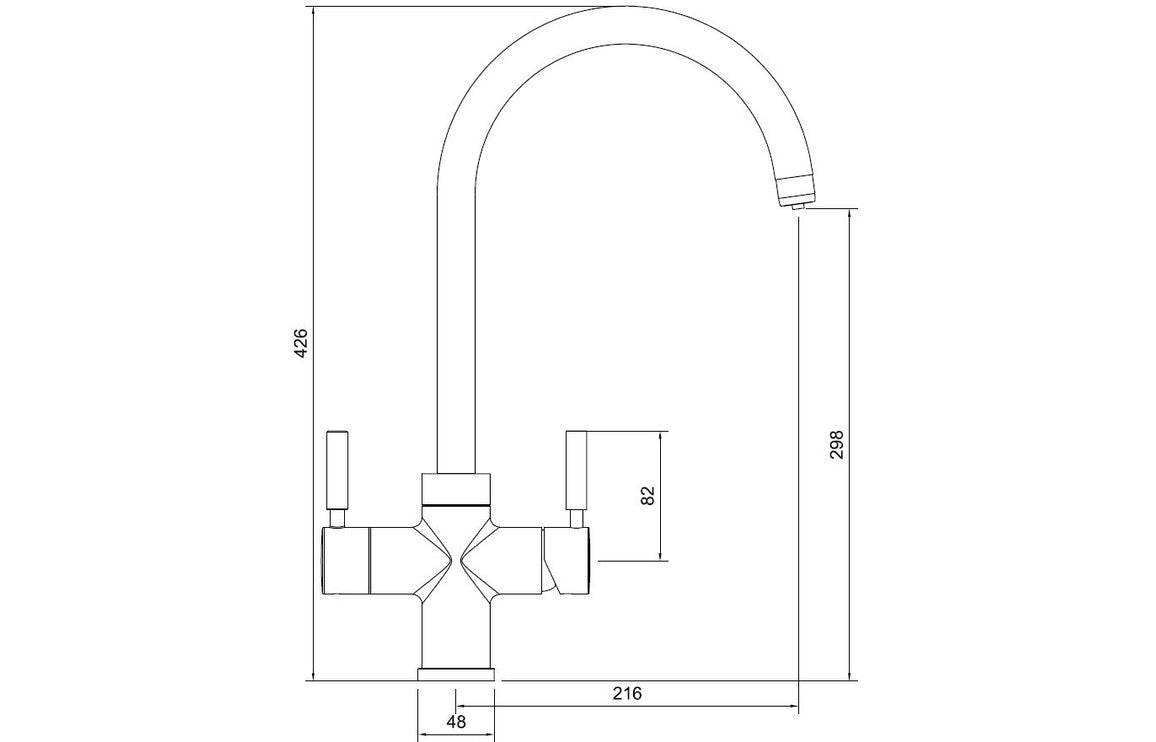Abode Propure 4 IN 1 Swan Spout Monobloc Tap - Chrome, Brushed Brass, Brushed Nickel, Matt Black, Urban Copper