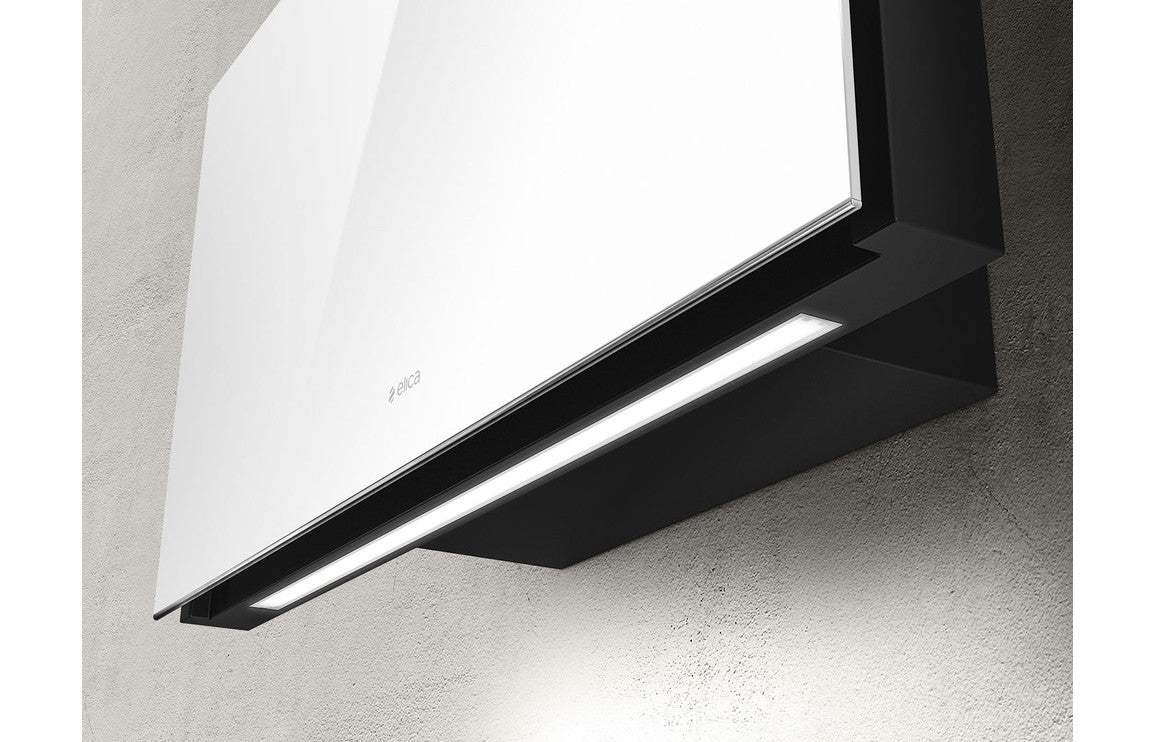 Elica Plat 55cm Chimney Hood - White Glass