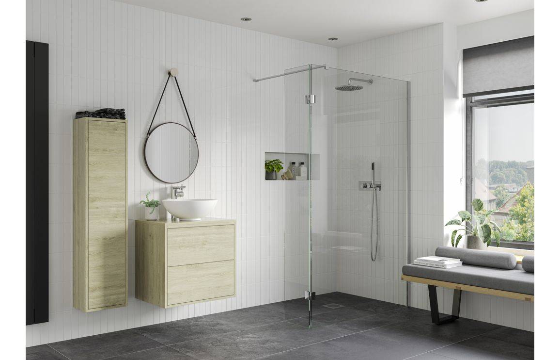 Iconix 500/700/760/800/900/1000/1100/1200/1400mm Wetroom Panel & Support Bar - Chrome