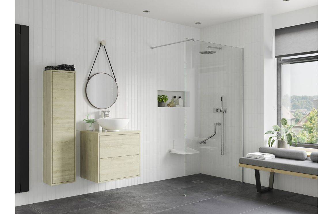Iconix 500/700/760/800/900/1000/1200/1400mm Wetroom Panel & Floor-to-Ceiling Pole - Chrome