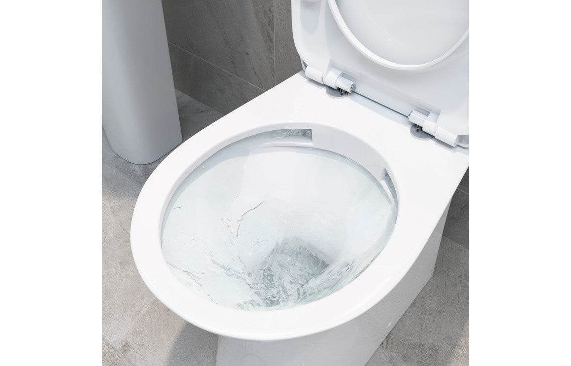 Sandro Rimless Close Coupled Open Back WC & Soft Close Seat