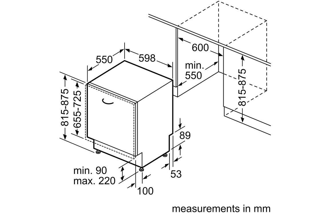 Bosch Series 6 SMD6ZCX60G F/I 13 Place Dishwasher