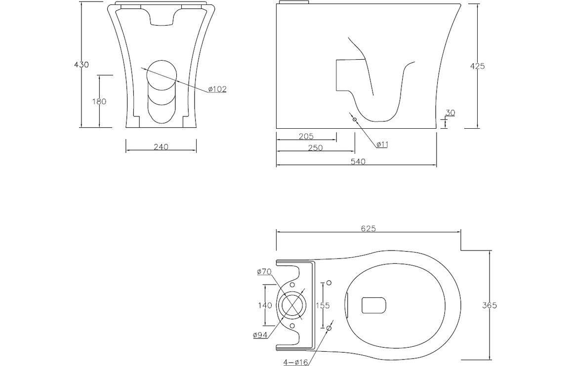 Sandro Rimless Close Coupled Fully Shrouded WC & Soft Close Seat