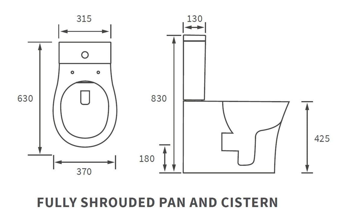 Sandro Rimless Close Coupled Fully Shrouded WC & Soft Close Seat