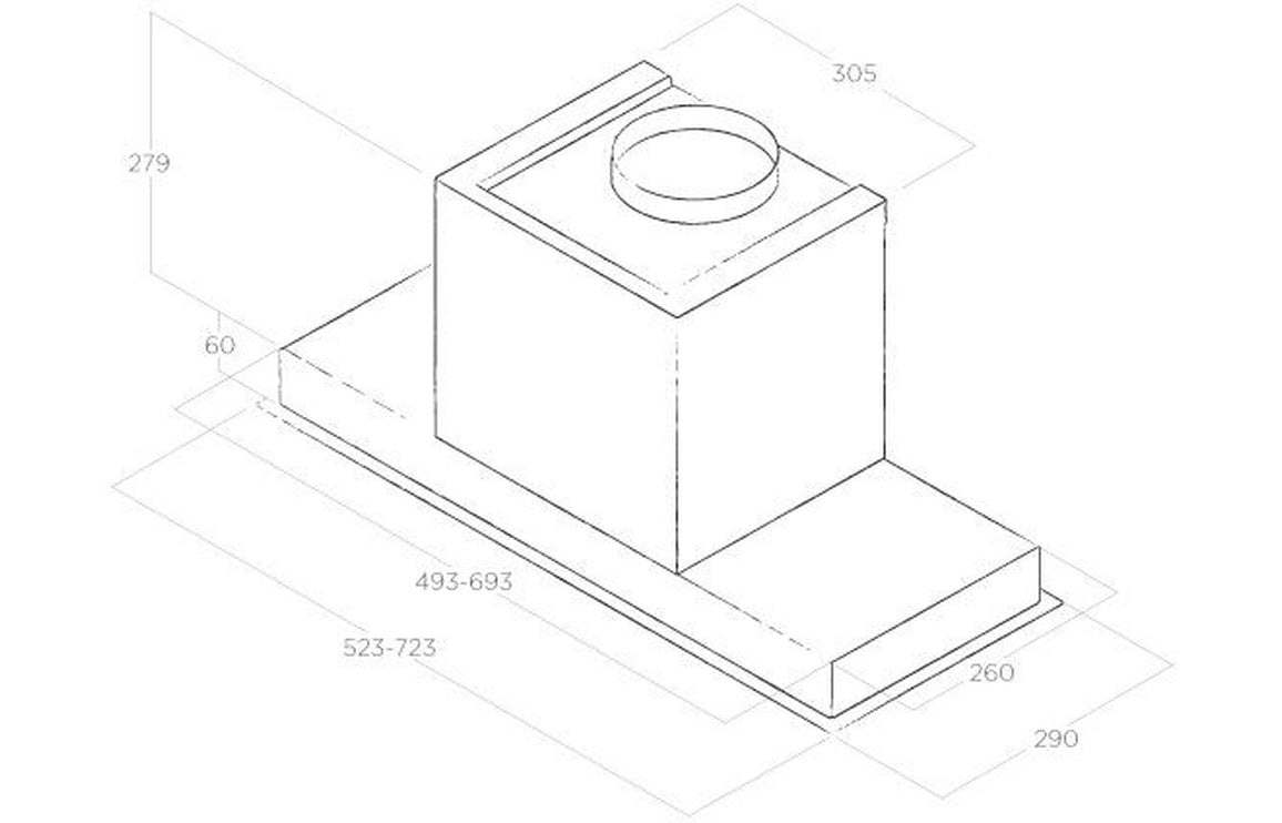 Elica Lane 60cm Integrated Hood - White