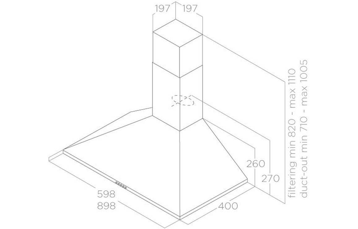 Elica Tamaya 2.0 90cm Chimney Hood - St/Steel