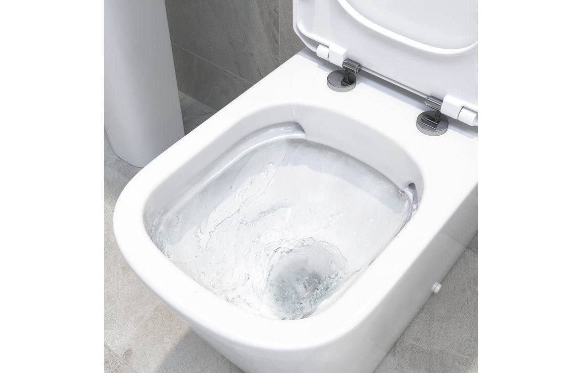 Tilia Rimless Close Coupled Fully Shrouded Comfort Height WC & Soft Close Seat