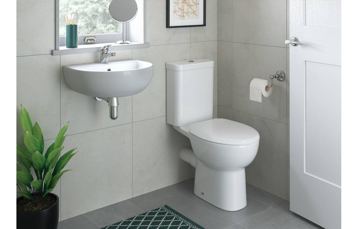 Tuscany 450x380mm 1TH Cloakroom Basin & Chrome Bottle Trap