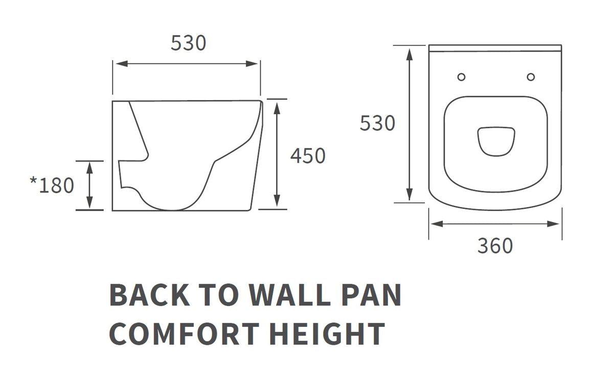 Tilia Rimless Back To Wall Comfort Height WC & Soft Close Seat