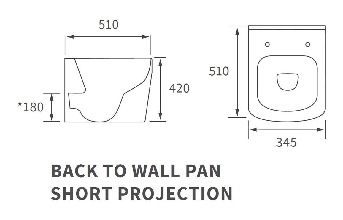 Tilia Rimless Back To Wall Short Projection WC & Soft Close Seat