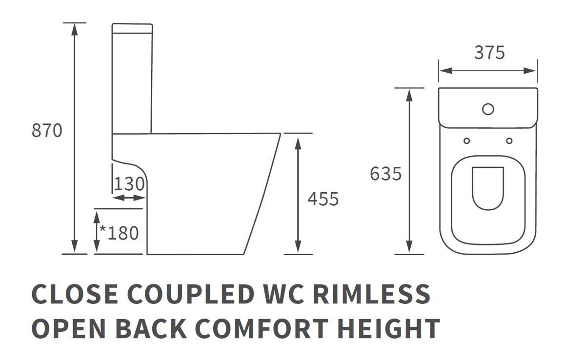 Tilia Rimless Close Coupled Part Shrouded Comfort Height WC & Soft Close Seat