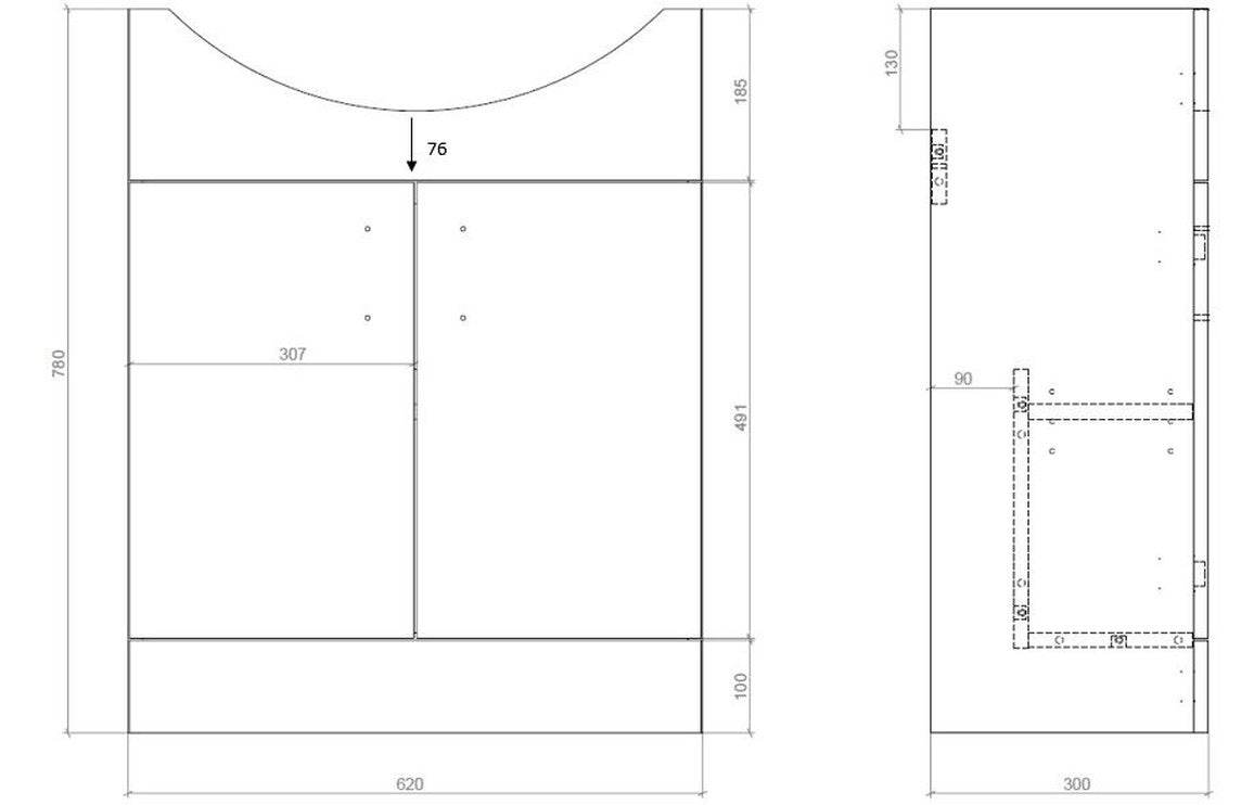 Vista 650mm Vanity & C/C Toilet Pack