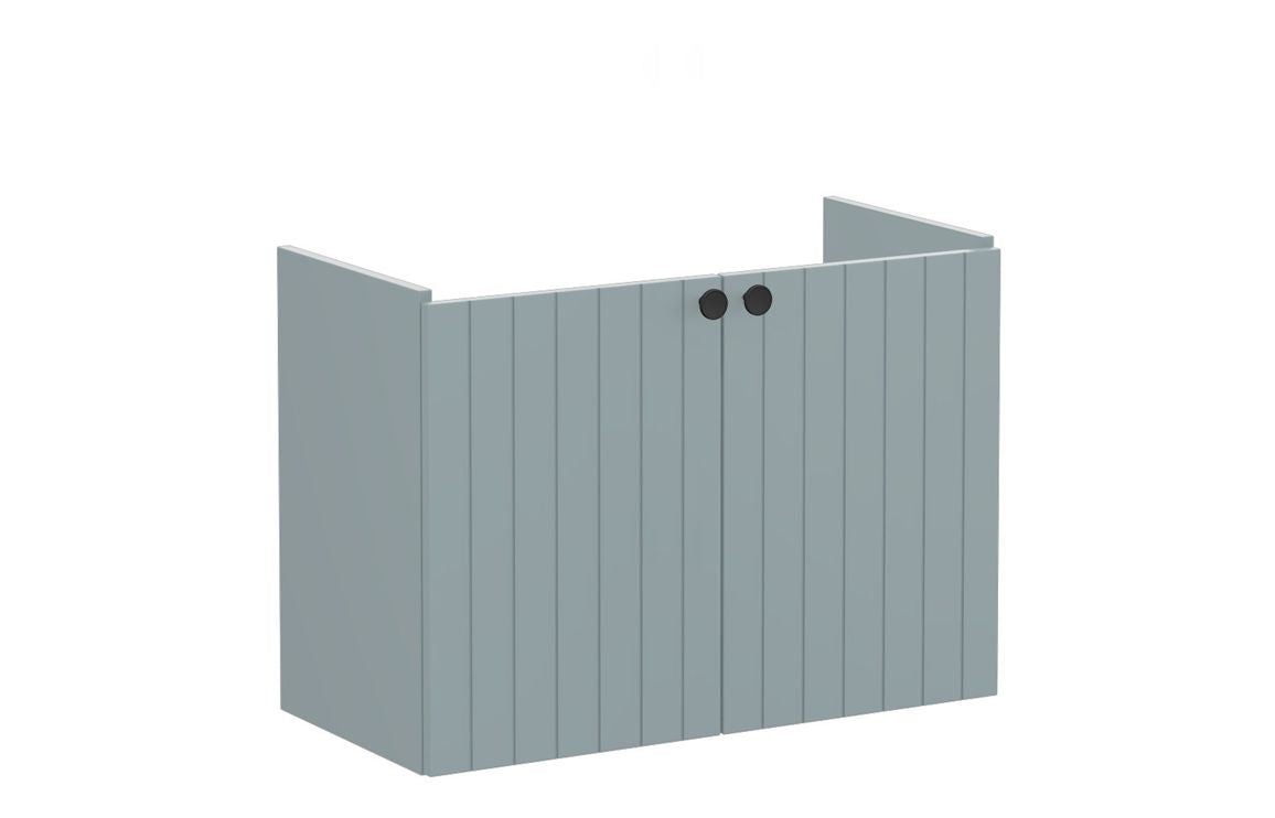 VitrA Root Groove 80cm 2 Door Wall Hung Slim Washbasin Unit - Matt White, Matt Fjord Green, Matt Grey, Matt Dark Blue, Matt Graphite, Matt Light Grey,  Matt Retro Green