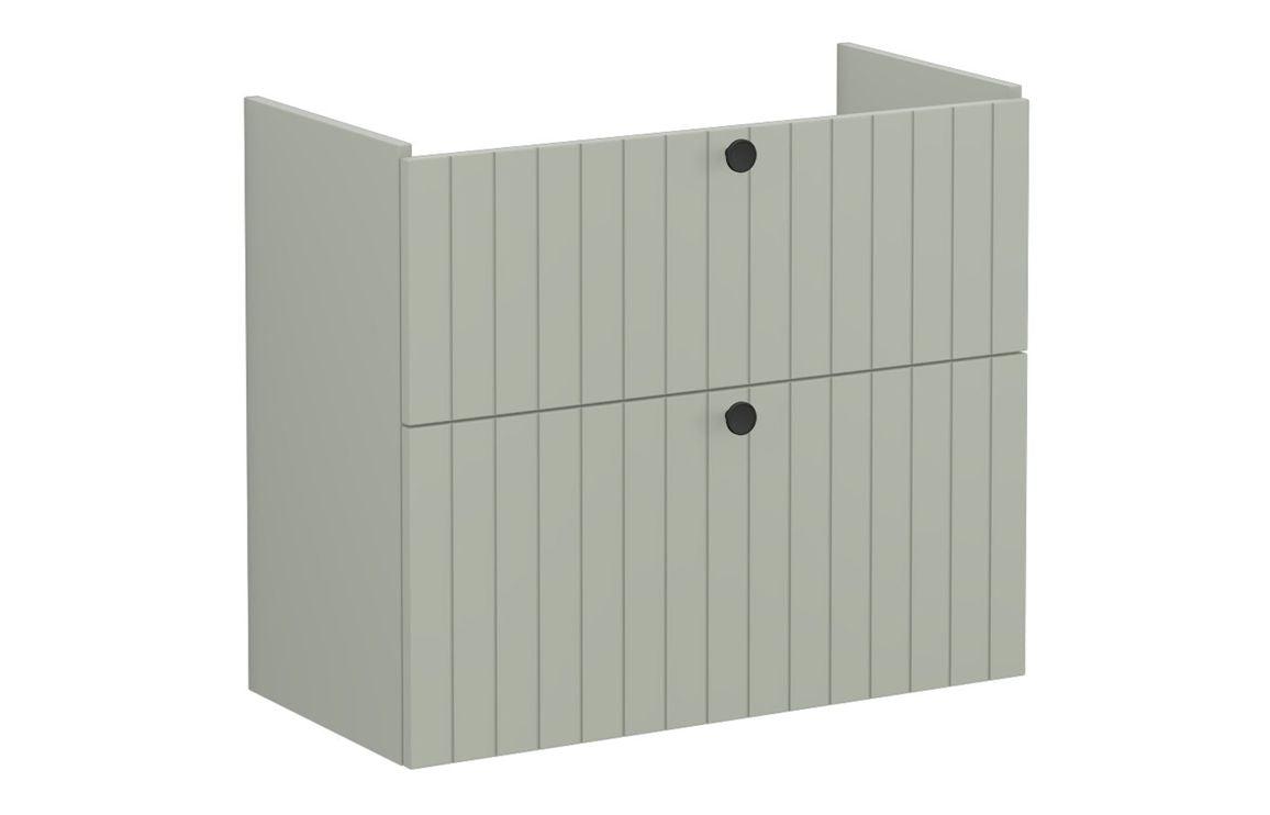 VitrA Root Groove 80cm 2 Drawer Slim Washbasin Unit - Matt White, Matt Fjord Green, Matt Grey, Matt Dark Blue, Matt Graphite, Matt Light Grey,  Matt Retro Green