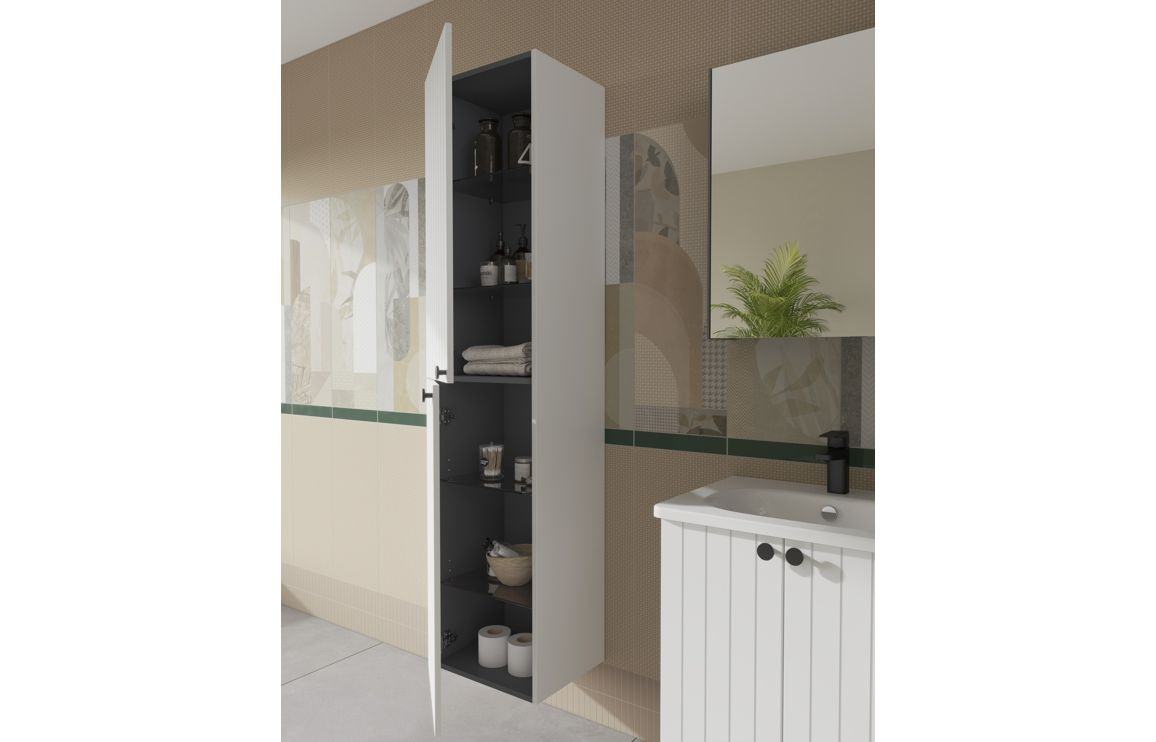 VitrA Root Groove 40cm 2 Door Tall Unit (LH Hinge) - Matt White, Matt Fjord Green, Matt Grey, Matt Dark Blue, Matt Graphite, Matt Light Grey,  Matt Retro Green