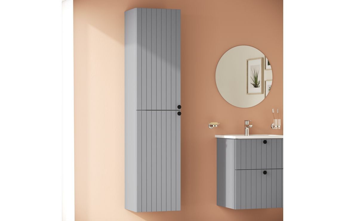 VitrA Root Groove 40cm 2 Door Tall Unit (LH Hinge) - Matt White, Matt Fjord Green, Matt Grey, Matt Dark Blue, Matt Graphite, Matt Light Grey,  Matt Retro Green