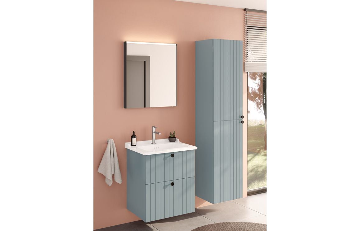 VitrA Root Groove 40cm 2 Door Tall Unit (LH Hinge) - Matt White, Matt Fjord Green, Matt Grey, Matt Dark Blue, Matt Graphite, Matt Light Grey,  Matt Retro Green